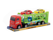 Item 562843 Friction Trailer Truck with Cars Loaded Toy Set Assortment2 Classic Toy Car Set for Kids