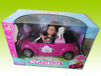 Item 620905 Cute Girl Doll and Droptop Car Toy Set Hot Selling Doll Toy for Kids