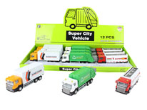 Item 715080 Pull Back Metal Die Cast Carrier Truck Assortment2 Classic Die Cast Car Toy Model for Kids