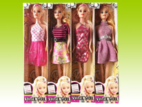 Item 638647 11'' Urban Fancy Dressed Barbie Doll Playset Assortment2 Dress Changing Barbie Doll for Girls
