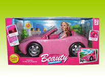Item 650432 Free Wheel Droptop Toy Car with Barbie Doll Barbie Doll and Toy Vehicle for Girls