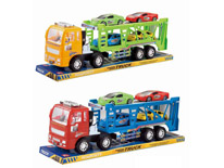 Item 524996 Friction Trailer Truck with Cars Loaded Toy Set Classic Toy Car Set for Kids