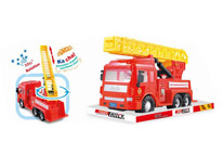 Item 656011 Friction Fire Fighting Truck Toy with Rotatable Ladder Classic Toy Car Set for Kids
