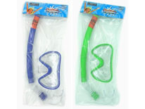 Item 706049 Swimming Goggle and Snorkel Set with Blue and Green Assortments Diving Equipment Sport Toy for Kids