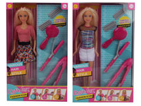 Item 709610 11.5cm Solid Barbie Doll Hair Style Making Toy Set Interesting Barbie Toy Set for Kids